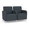 Lesro Siena Lounge Reception 2 Seat Tandem Seating, Brushed Steel, RS Night Sky Upholstery SN2103 - alternate 1